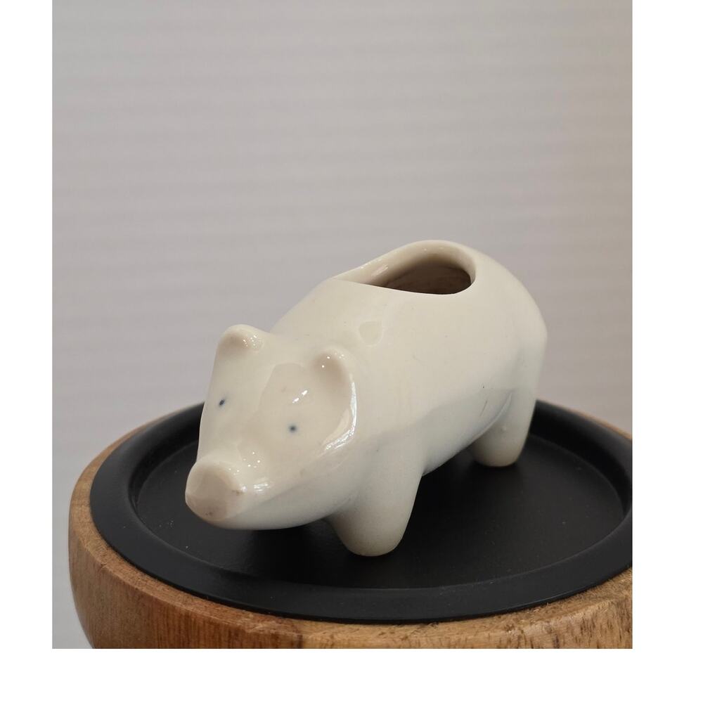 VTG Ceramic Hippo Pig Toothpick Matchstick Succulent Japan Made MCM Kitsch Tiny